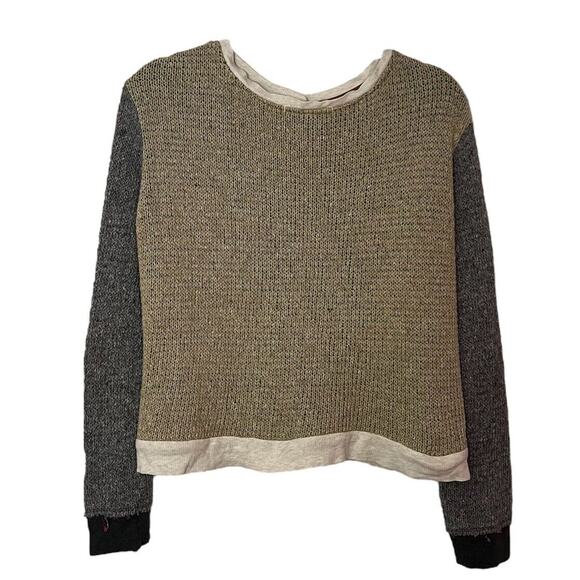 Burning Torch Cardigan Sweater Womens M Mixed Prints Striped Knit Pockets Button - Picture 2 of 9